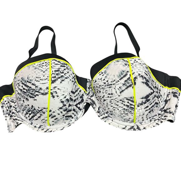 Swimsuits For All Tropiculture Bikini Top Women 22 Black Gray Abstract Underwire - Picture 3 of 9